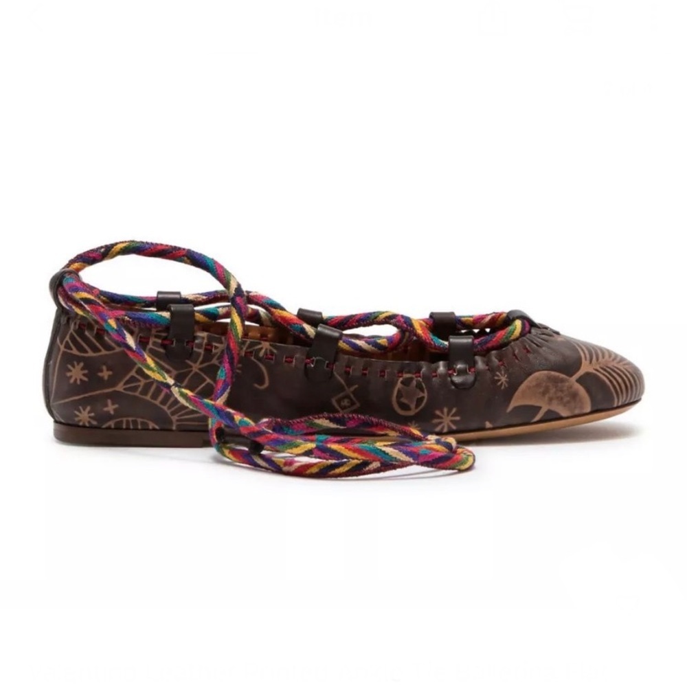 Valentino Garavani Ankle Tie Ballet Flats Leather - Picture 2 of 16